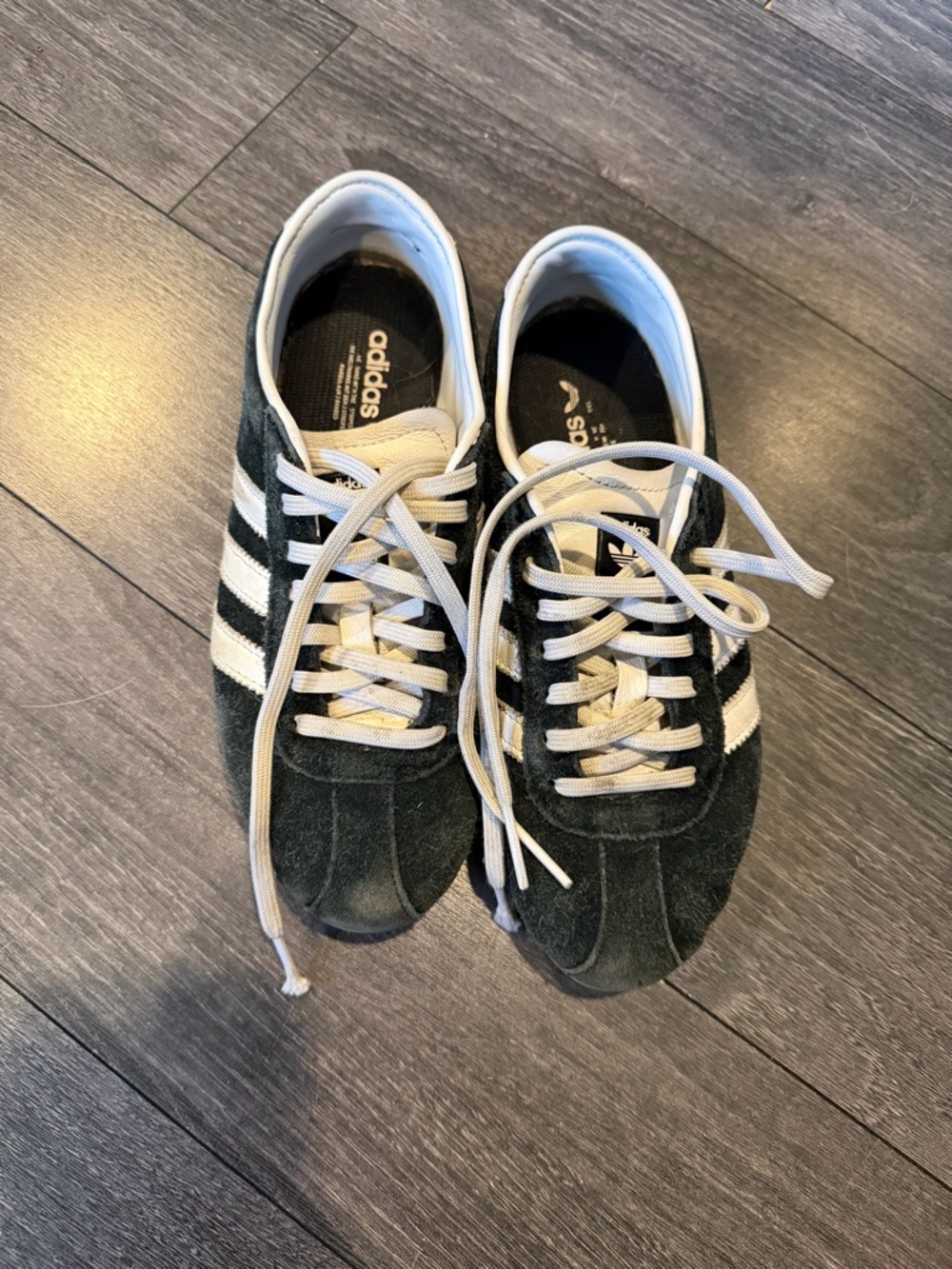 adidas Tokyo black Suede Sneakers with White Stripes